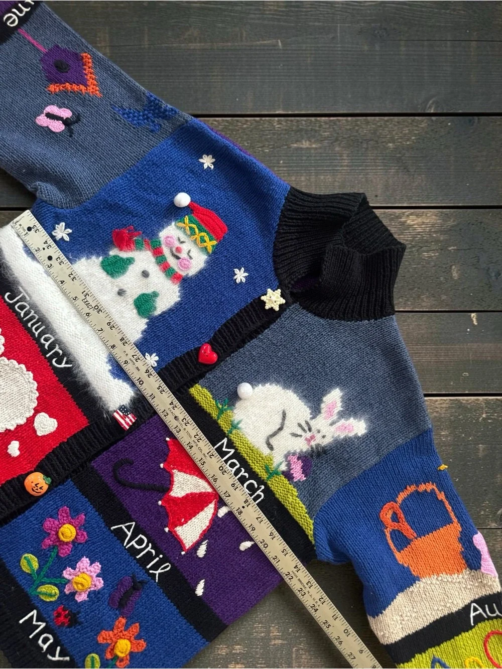 Vintage BellePointe Calendar Cardigan Sweater Turtleneck Set XL 12 holidays